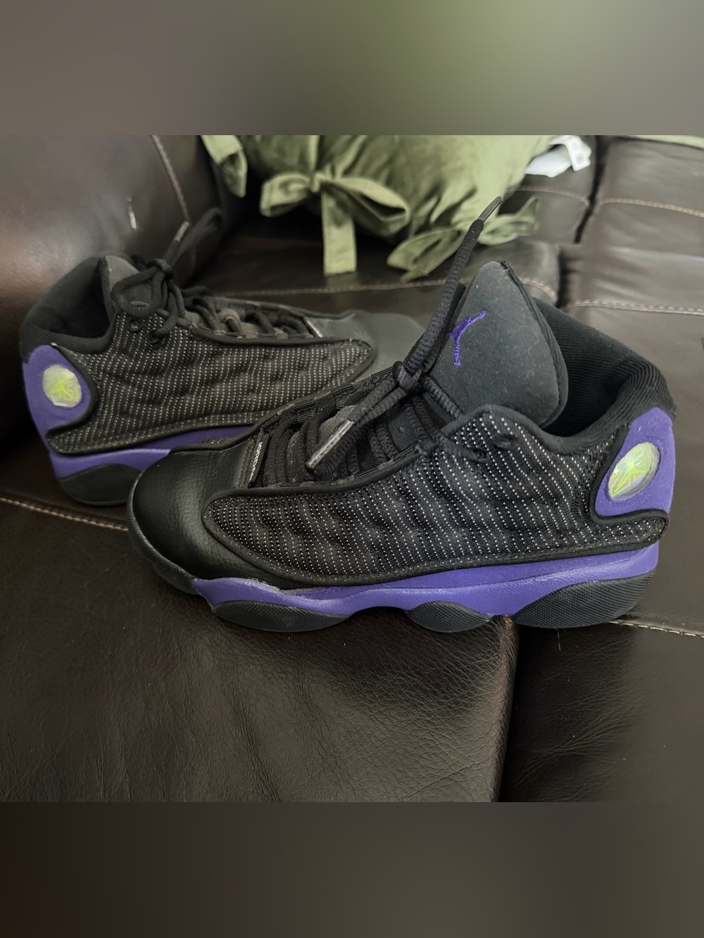 Jordan Kids Black and Purple Low-Top Sneakers